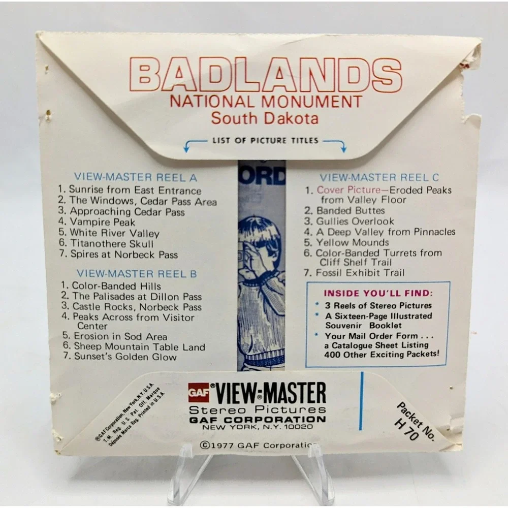 1977 View-Master Badlands National Monument 3 Reel Pack